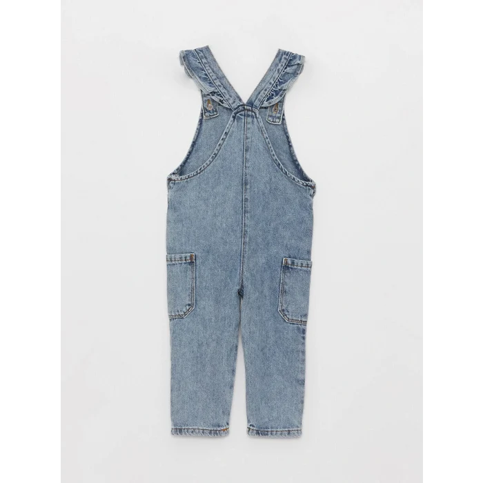 LCW baby Mavi Basic Kız Bebek Jean Salopet
