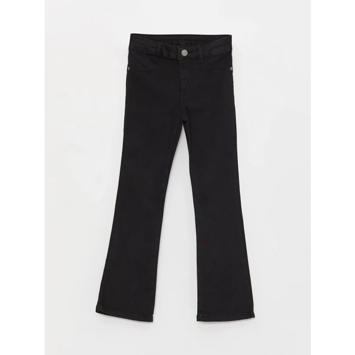 LCW Kids Siyah Basic İspanyol Paça Kız Çocuk Jean Pantolon