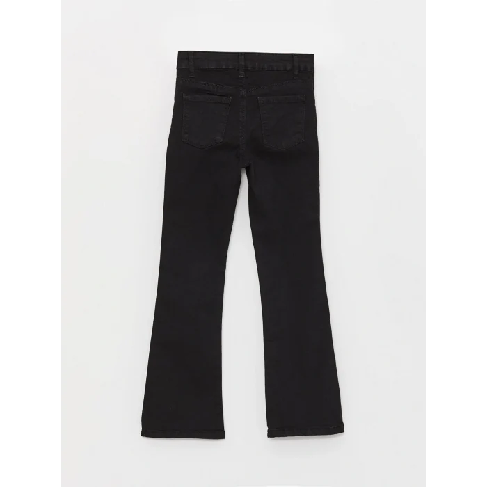 LCW Kids Siyah Basic İspanyol Paça Kız Çocuk Jean Pantolon