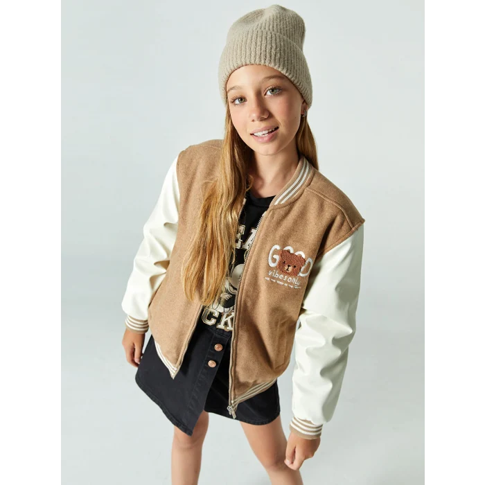 LCW Kids Bej Kolej Yaka Kız Çocuk Mont