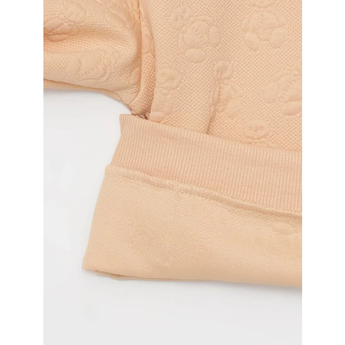 LCW Kids Pembe Bisiklet Yaka Nakışlı Uzun Kollu Kız Çocuk Sweatshirt