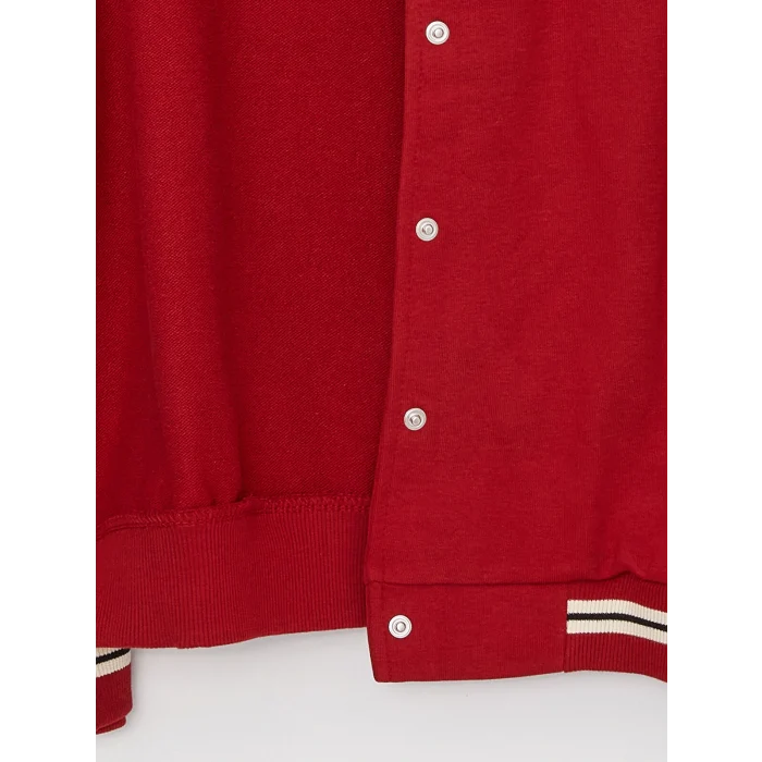 LCW Kids Kırmızı Baskılı Uzun Kollu Kız Çocuk Kolej Ceket