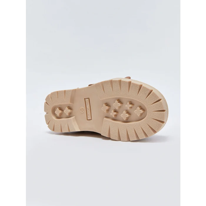 LCW STEPS Kahverengi Fermuarlı Kürk Detaylı Kız Bebek Bot