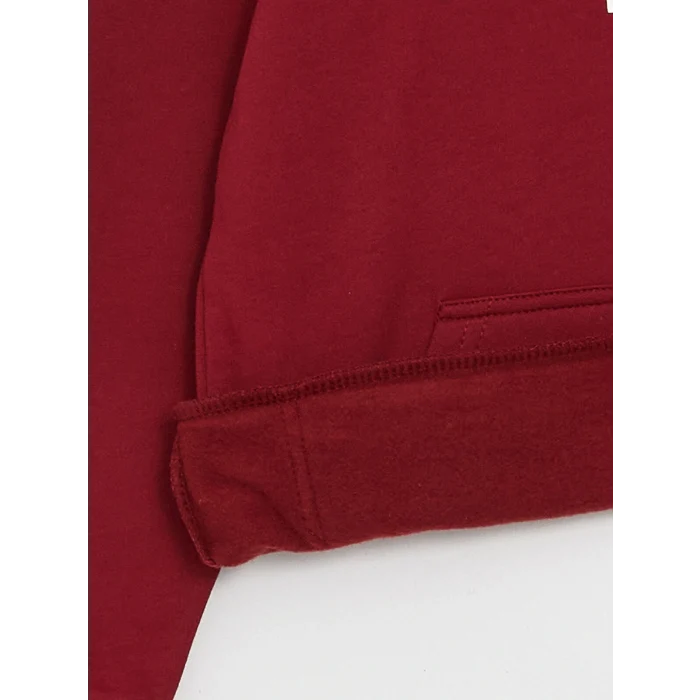 LCW Kids Bordo Baskılı Uzun Kollu Erkek Çocuk Hoodie
