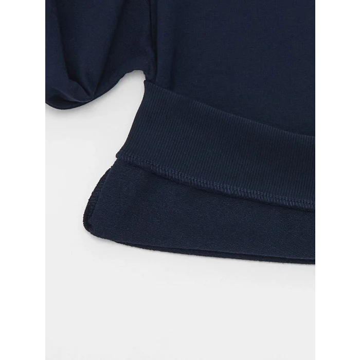 LCW Kids Lacivert Rahat Kalıp Bisiklet Yaka Baskılı Erkek Çocuk Sweatshirt