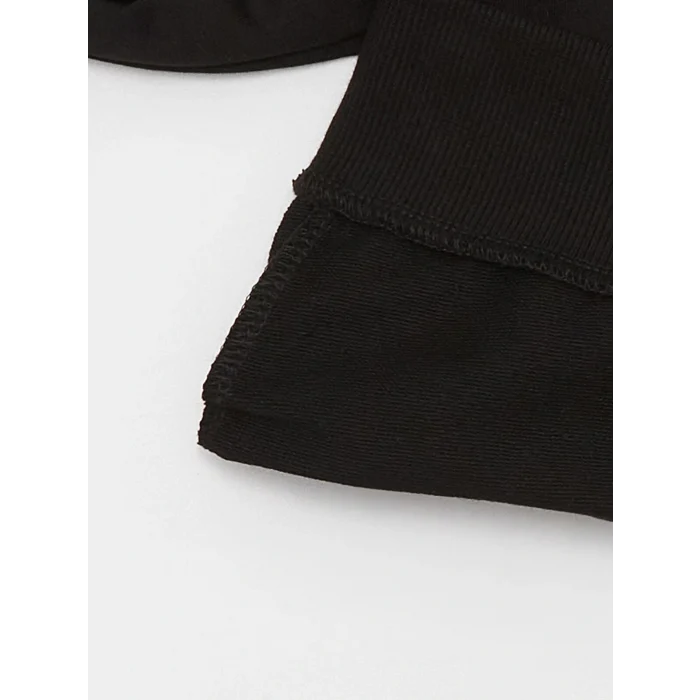 LCW Kids Siyah Rahat Kalıp Baskılı Erkek Çocuk Hoodie