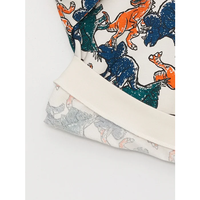 LCW Kids Turuncu Bisiklet Yaka Baskılı Uzun Kollu Erkek Çocuk Sweatshirt