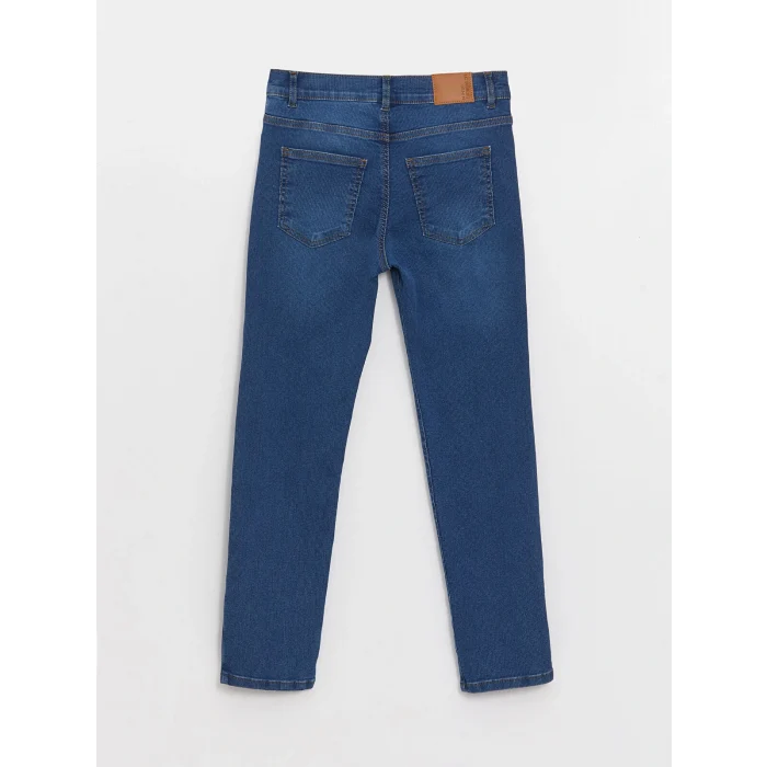 LCW Kids İndigo Beli Ayarlanabilir Lastikli Erkek Çocuk Jean Pantolon