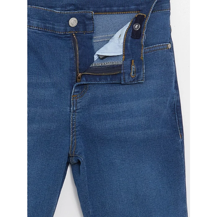 LCW Kids İndigo Beli Ayarlanabilir Lastikli Erkek Çocuk Jean Pantolon