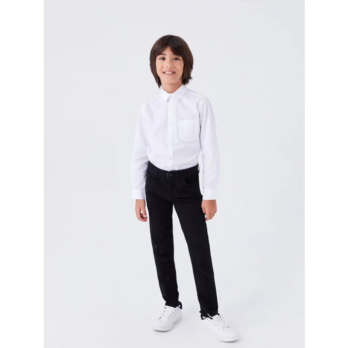 LCW Kids Beyaz Basic Erkek Çocuk Poplin Gömlek