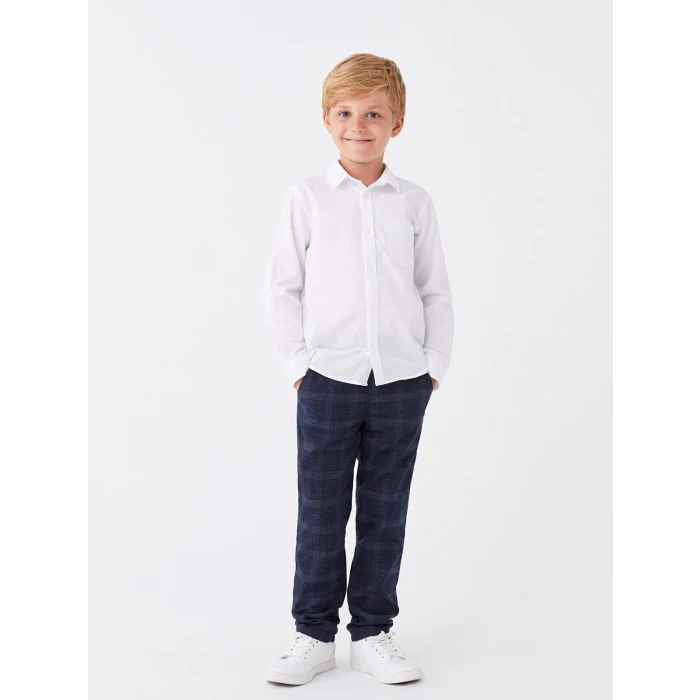 LCW Kids Beyaz Basic Erkek Çocuk Poplin Gömlek