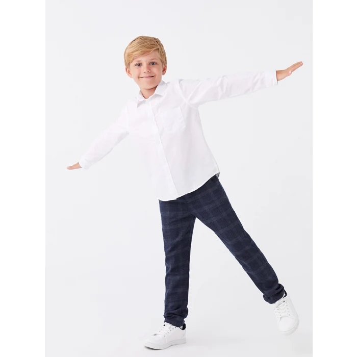 LCW Kids Beyaz Basic Erkek Çocuk Poplin Gömlek