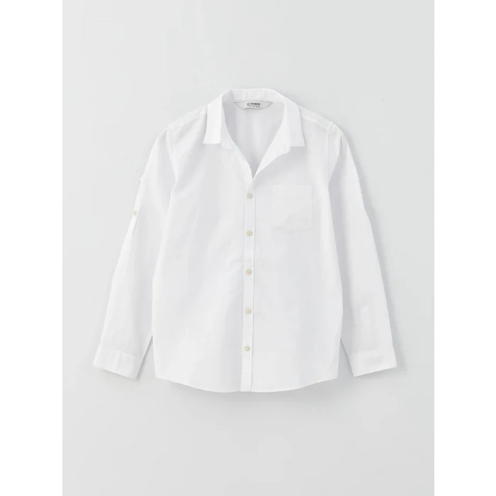 LCW Kids Beyaz Basic Erkek Çocuk Poplin Gömlek