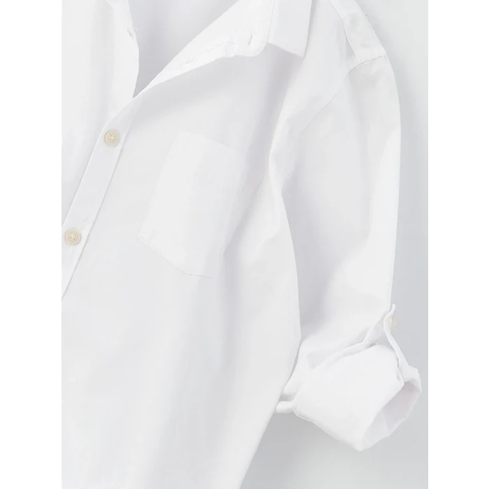 LCW Kids Beyaz Basic Erkek Çocuk Poplin Gömlek