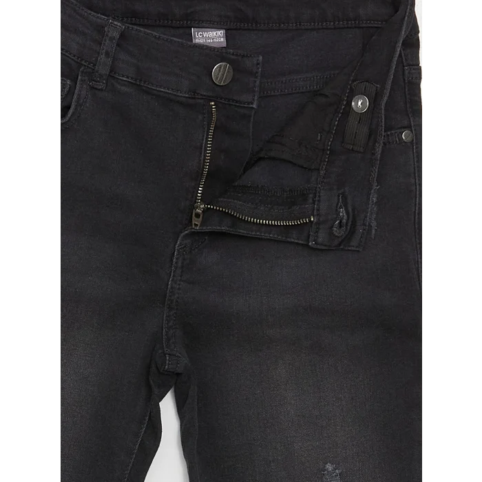 LCW Kids Siyah Beli Ayarlanabilir Lastikli Erkek Çocuk Jean Pantolon
