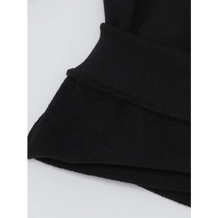 LCW Kids Siyah Baskılı Uzun Kollu Erkek Çocuk Hoodie