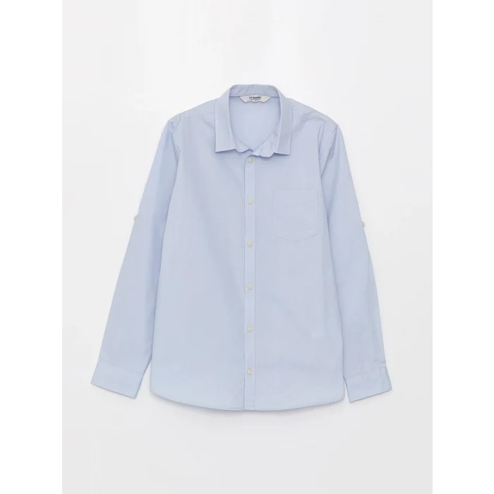 LCW Kids Mavi Basic Erkek Çocuk Poplin Gömlek