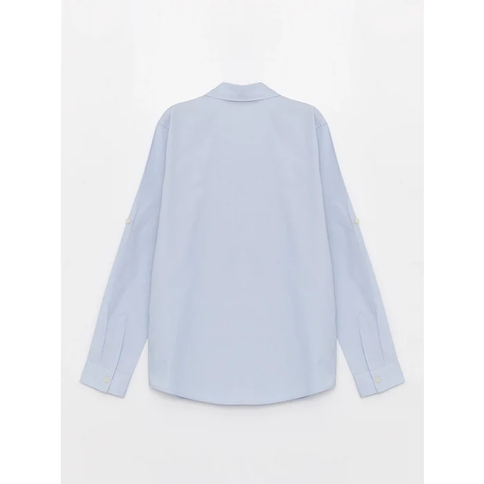 LCW Kids Mavi Basic Erkek Çocuk Poplin Gömlek
