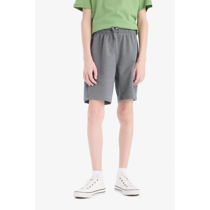 Defacto E6892A8GR371 Gri Erkek Çocuk Beli Lastikli Şort