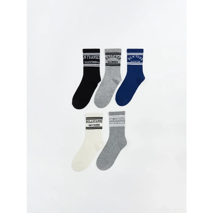 LCW Kids Karışık Desenli Erkek Çocuk Soket Çorap 5li