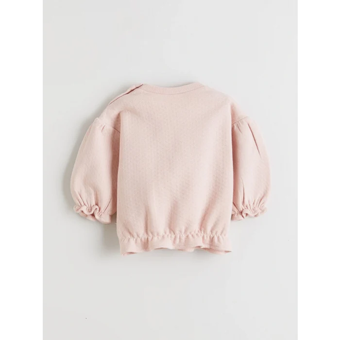 LC WAIKIKI Pembe Baskılı Kız Bebek Sweatshirt ve Tayt 2li