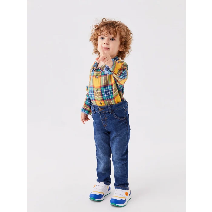 LCW baby İndigo Basic Erkek Bebek Jean Pantolon