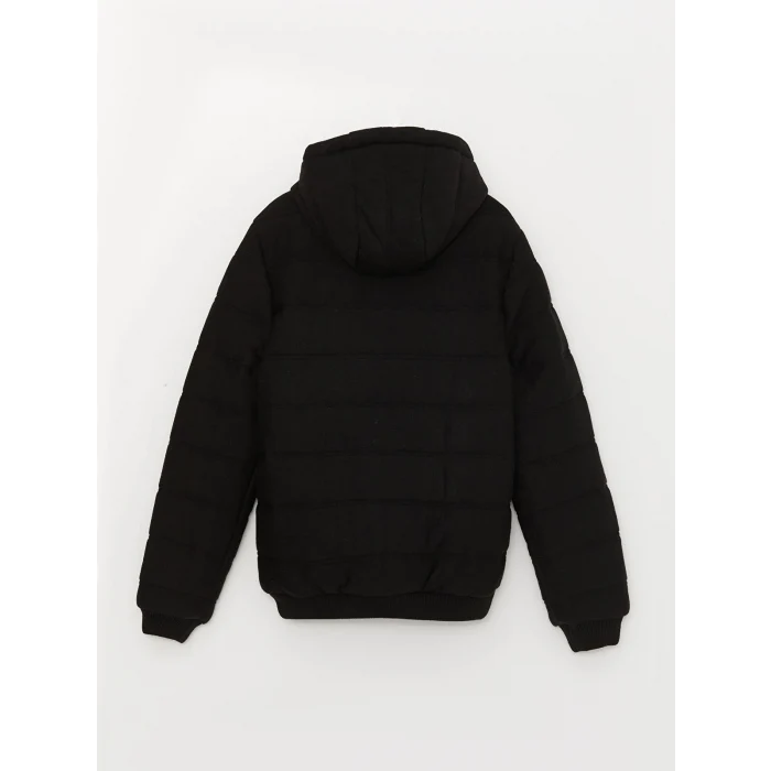 LCW Vision Siyah Slim Fit Kapüşonlu Erkek Triko Mont