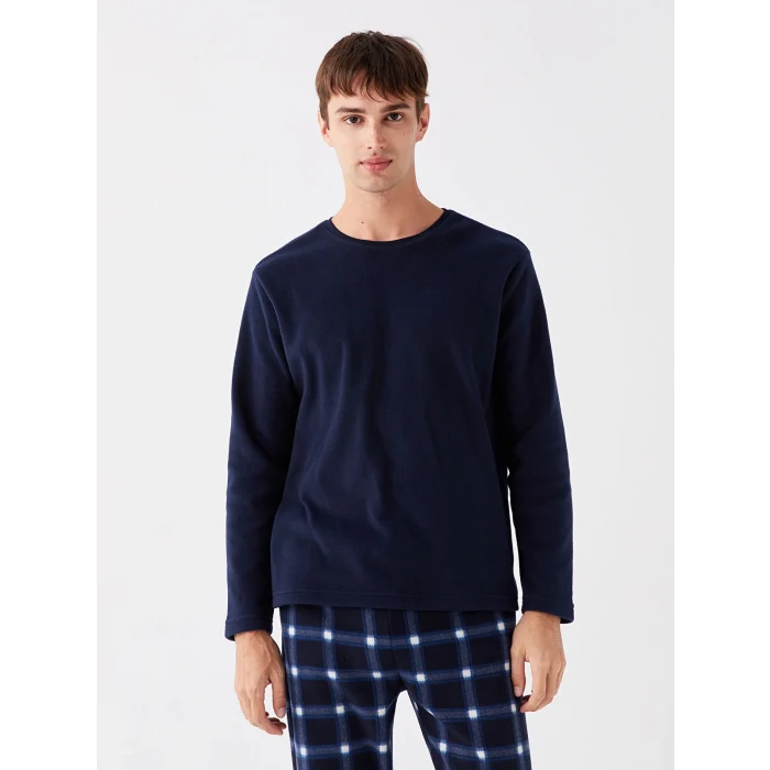 LC WAIKIKI Lacivert Standart Kalıp Polar Erkek Pijama Takımı