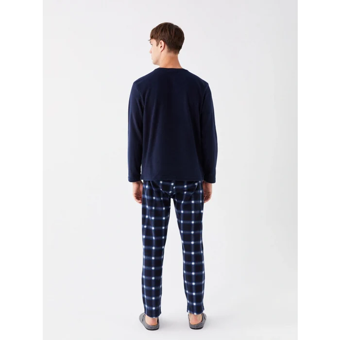 LC WAIKIKI Lacivert Standart Kalıp Polar Erkek Pijama Takımı