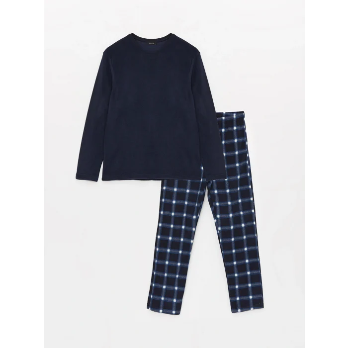 LC WAIKIKI Lacivert Standart Kalıp Polar Erkek Pijama Takımı