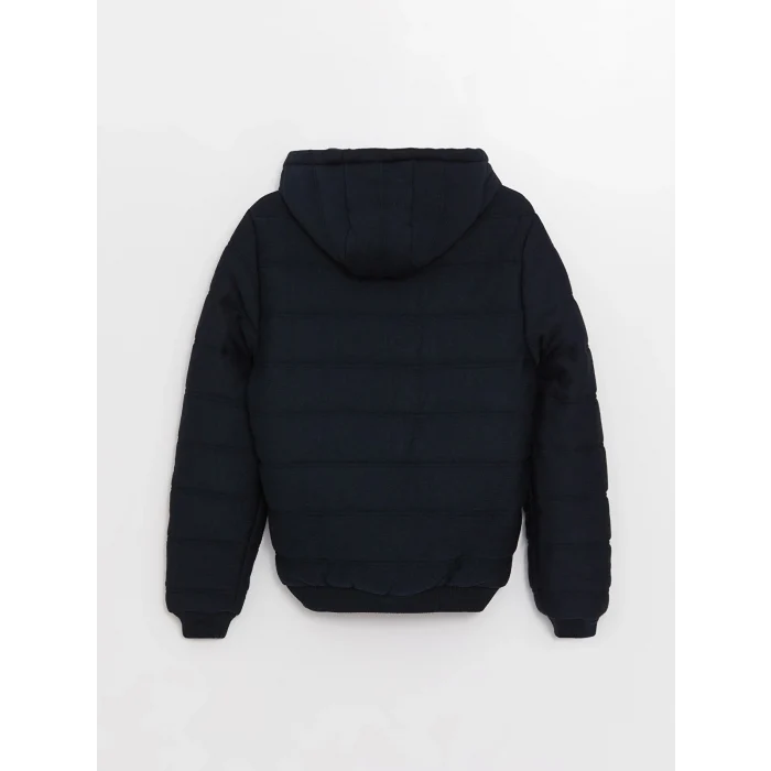 LCW Vision Lacivert Slim Fit Kapüşonlu Erkek Triko Mont