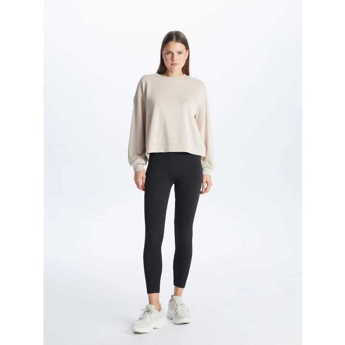 XSIDE ACTIVE Antrasit Beli Lastikli Düz Seamless Kadın Tayt