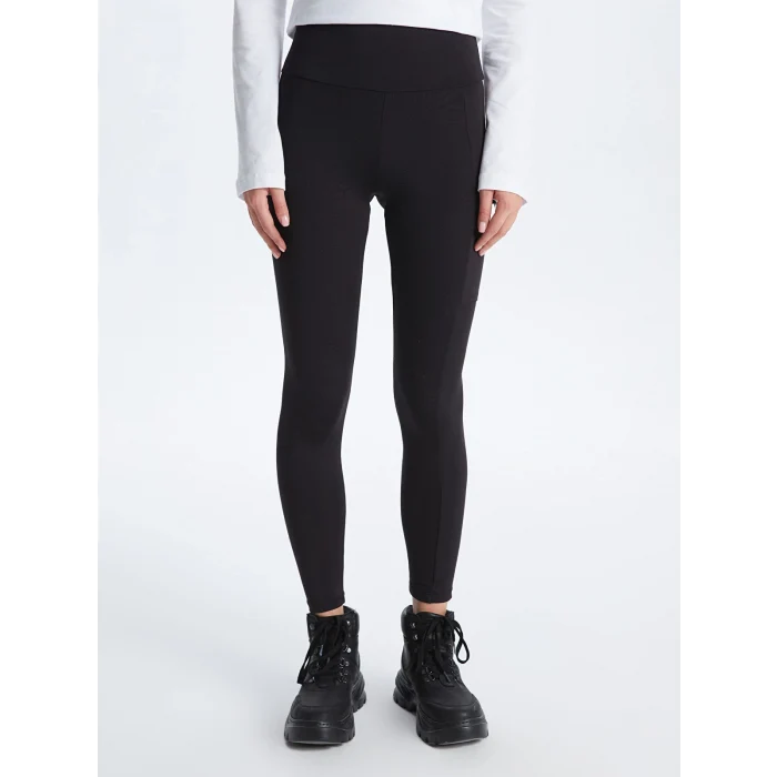 XSIDE ACTIVE Siyah Kadın Beli Lastikli Düz Spor Tayt