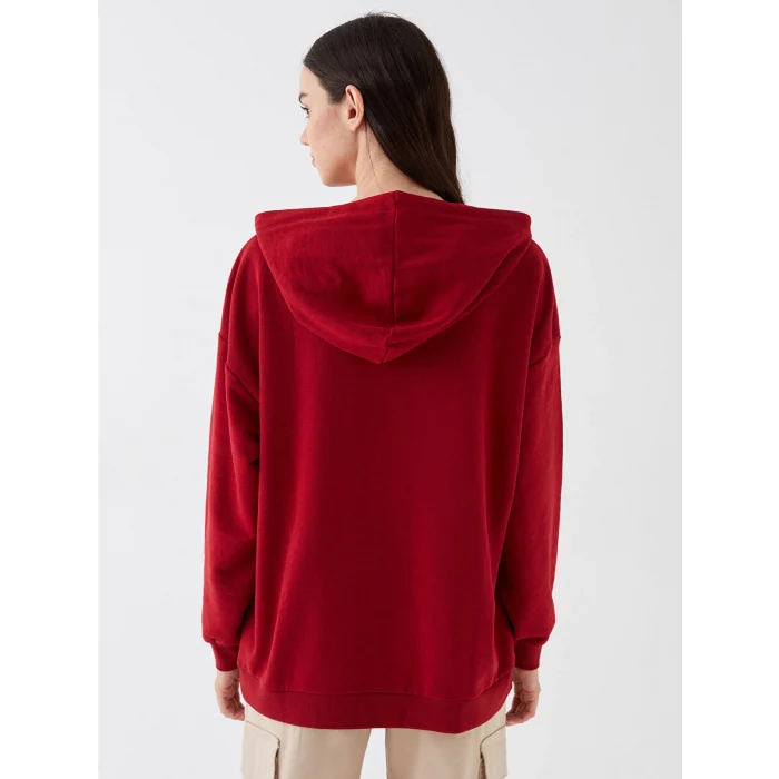 LCW Vision Kırmızı Baskılı Oversize Kadın Hoodie