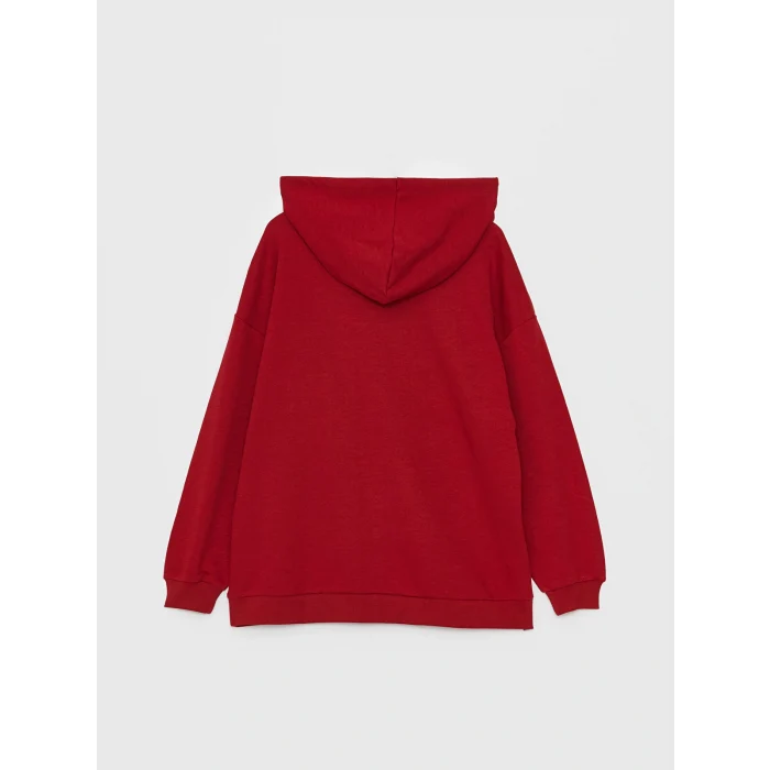 LCW Vision Kırmızı Baskılı Oversize Kadın Hoodie