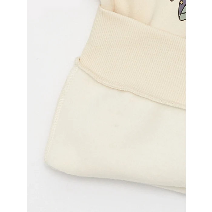 XSIDE Bej Baskılı Oversize Kadın Kalın Hoodie