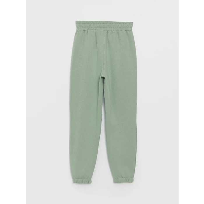 LCW Vision Yeşil Beli Lastikli Nakışlı Kadın Kalın Jogger Eşofman Altı