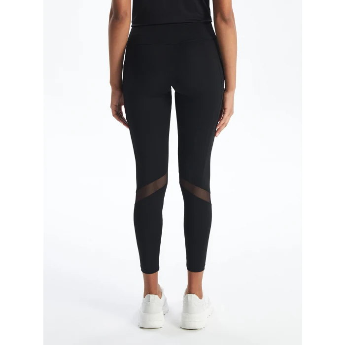 XSIDE ACTIVE Siyah Kadın Beli Lastikli Ekstra Dar Fit Düz Tayt