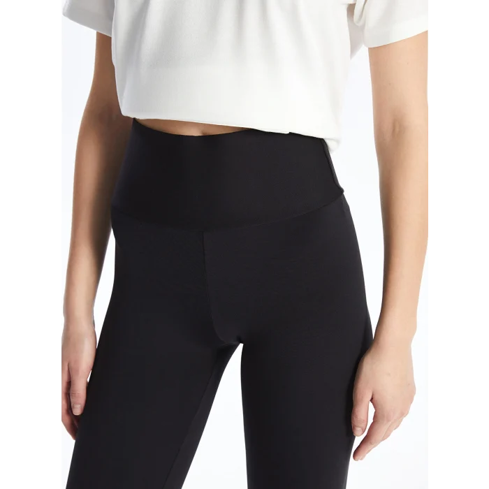 XSIDE ACTIVE Siyah Kadın Beli Lastikli Düz Spor Tayt