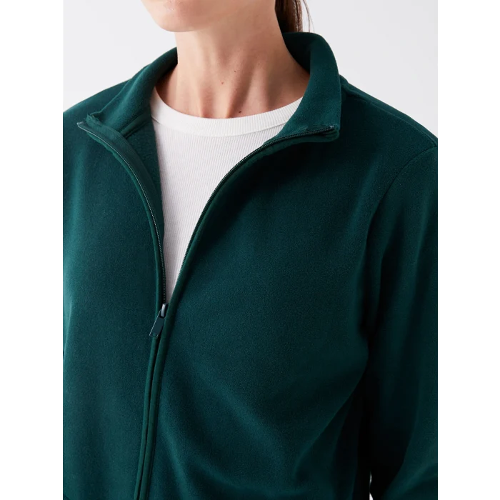 LCWAIKIKI Basic Yeşil Dik Yaka Kadın Outdoor Polar