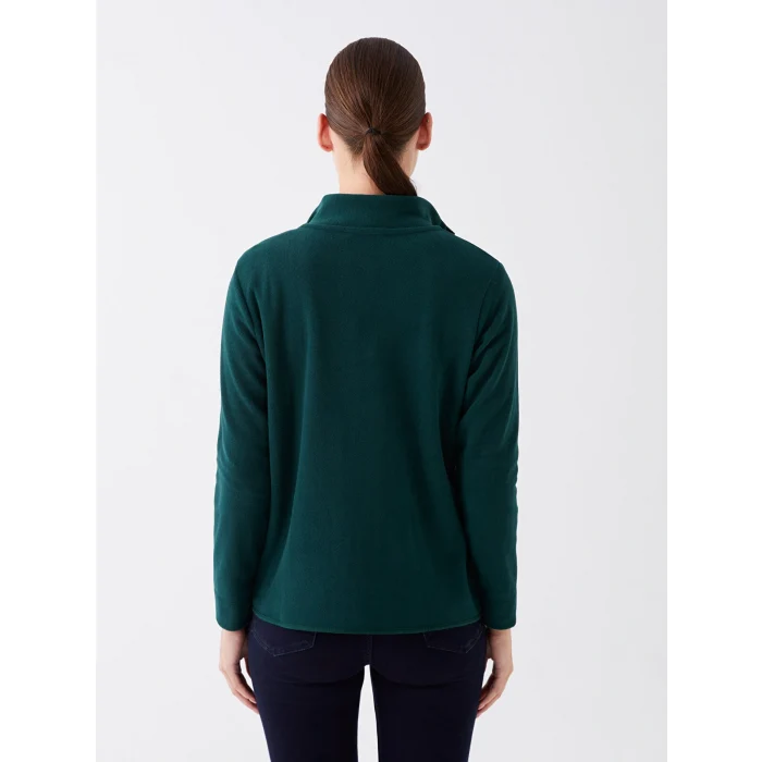 LCWAIKIKI Basic Yeşil Dik Yaka Kadın Outdoor Polar
