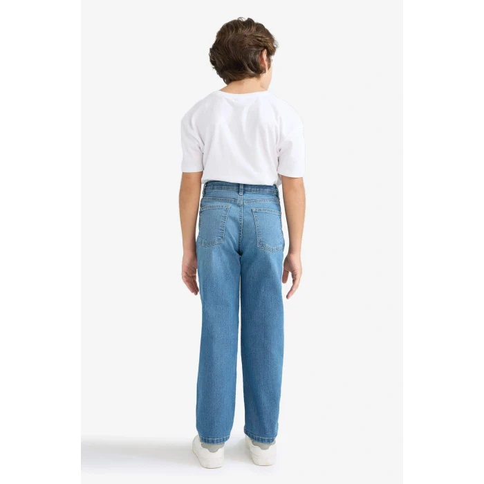 Defacto F0455A8NM28 Mavi Erkek Çocuk Straight Fit Düz Paça Jean Pantolon