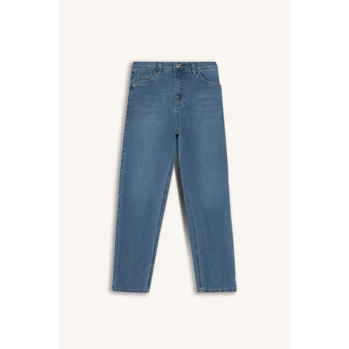 Defacto F0455A8NM28 Mavi Erkek Çocuk Straight Fit Düz Paça Jean Pantolon