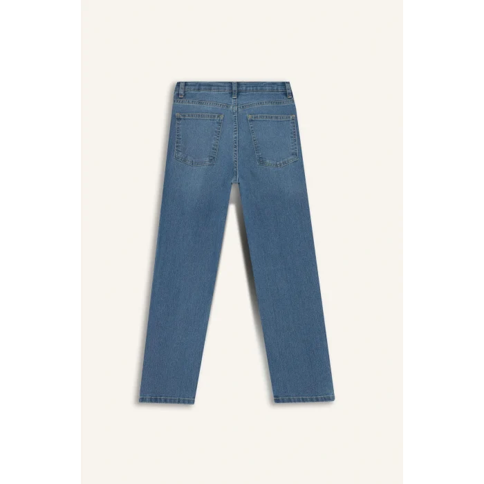 Defacto F0455A8NM28 Mavi Erkek Çocuk Straight Fit Düz Paça Jean Pantolon