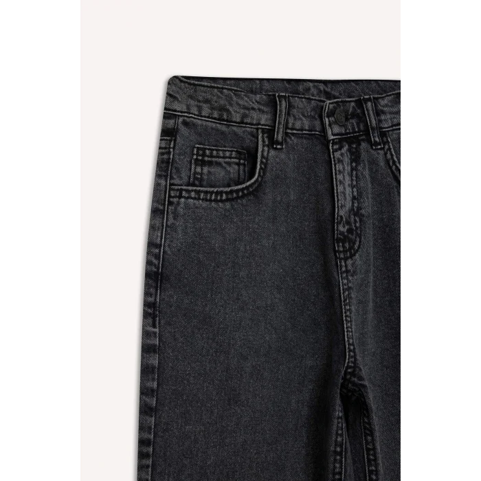 Defacto F0453A8NM40 Siyah Erkek Çocuk Wide Leg Düz Paça Jean Pantolon