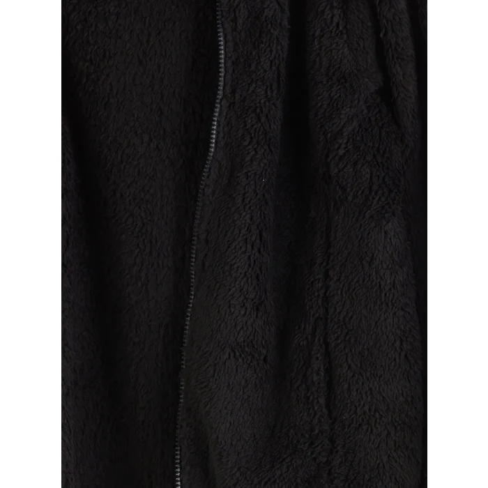 LCW Kids Siyah Kapüşonlu Pelüş Kız Çocuk Fermuarlı Sweatshirt