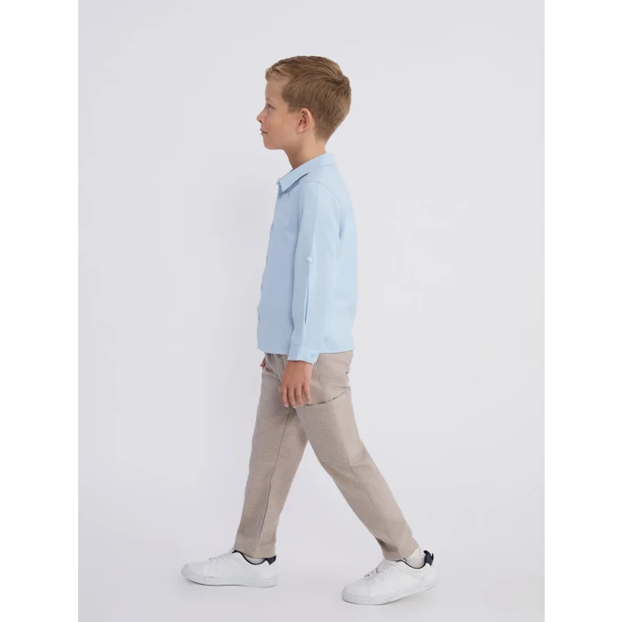 LCW Kids Bej Beli Lastikli Erkek Çocuk Kargo Pantolon