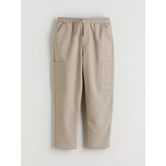 LCW Kids Bej Beli Lastikli Erkek Çocuk Kargo Pantolon