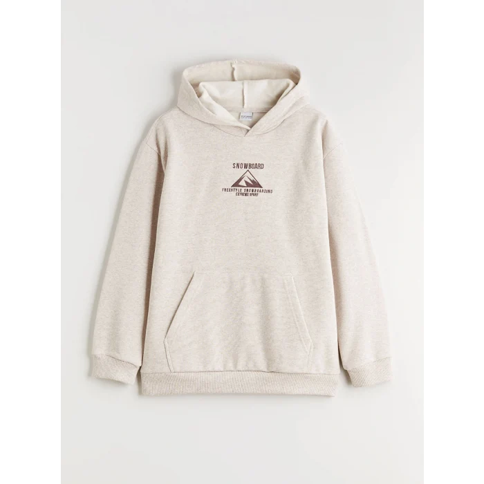 LCW Kids Ekru Kapüşonlu Erkek Çocuk Sweatshirt