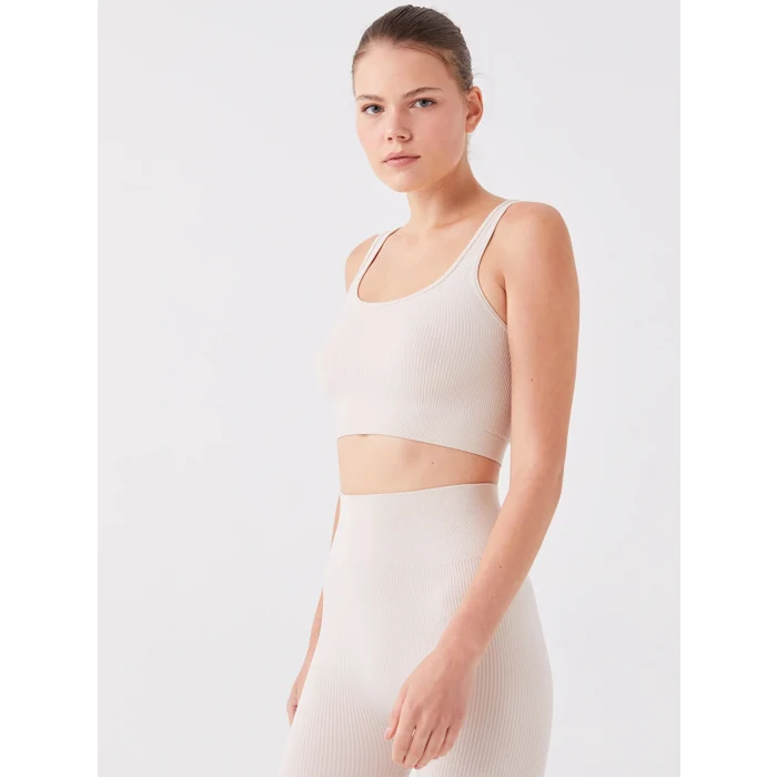 XSIDE ACTIVE Bej Kadın U Yaka Düz Spor Büstiyer